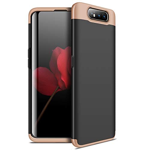 GKK for Samsung Galaxy A80 Case - 3 in 1 Design + 360 Degree Full Body Protection + Exquisite Hand Feel Cover (Gold Black)