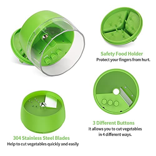 Spiralizer - Handheld Spiralizer Vegetable Slicer, 4 in 1 Veggie Spiral Cutter, Zoodle Pasta Spaghetti Maker