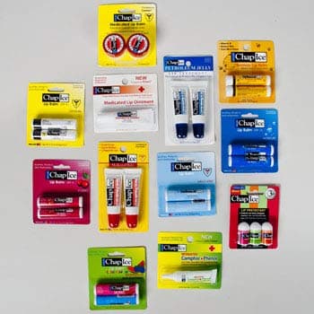 Lip Care Center 108 pcs Display Chap Ice 7 Assorted, Case of 108