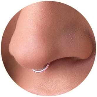 Nose Rings for Women, Gold Hypoallergenic Nose Ring Hoop, 316L Surgical Steel Septum Cartilage Earring, 20G 18G 16G 14 Guage Diameter 5mm to 16mm Body Piercing Lip Jewelry