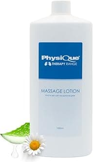 Massage Lotion 1000ml - Lightly Oiled Non-Greasy, Enriched with Aloe Vera, Camomile & Vitamin E for Sports, Spa, Physiotherapy and Deep Tissue Massage - Dermatologically Tested