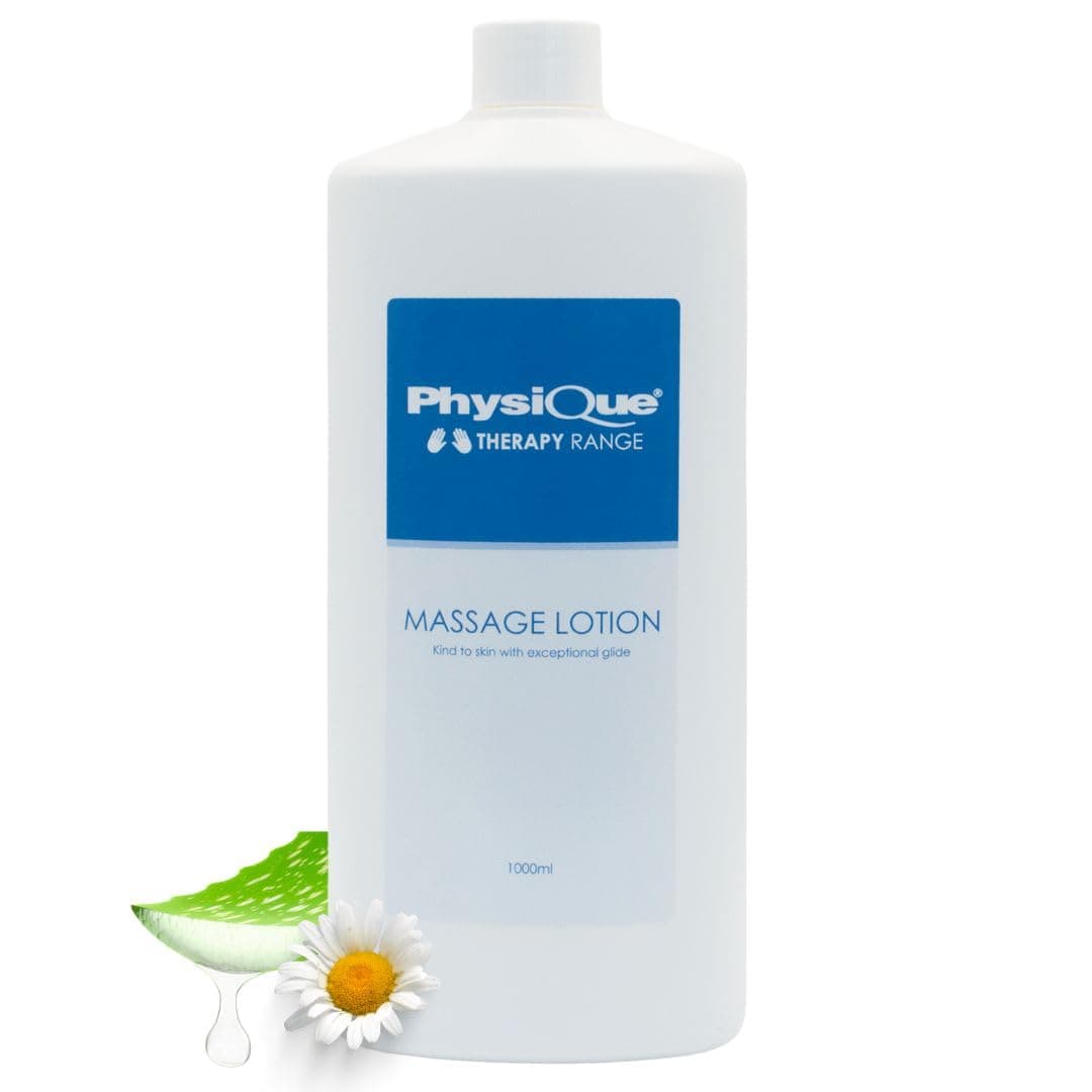 Massage Lotion 1000ml - Lightly Oiled Non-Greasy, Enriched with Aloe Vera, Camomile & Vitamin E for Sports, Spa, Physiotherapy and Deep Tissue Massage - Dermatologically Tested