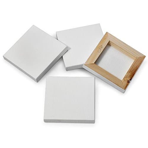 4 x Mini Artists White Canvas 7x7cm Art Craft Stretched Framed Canvas