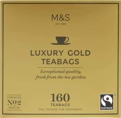 M & S Marks And Spencer 160 Luxury Gold Tea Bags