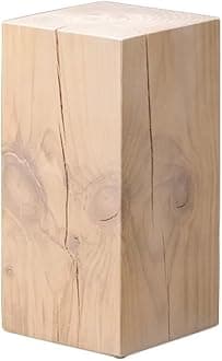 Wooden Cube Pedestal For Parties, Vintage Texture Sculpture Display Base, Floor-Standing Photography Props Columns, Strong Load-Bearing Plinth Stand(Brown-B,30x30x50cm)