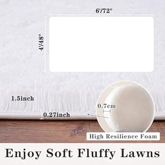 Dssimo Super Fluffy Area Rugs 9x12, Big Modern Shag White Rug for Living Room, Soft Plush Large Bedroom Under Bed Carpet for Kids, Non Slip Boys Girls Room Home Decor for Dorm Nursery Classroom