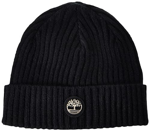Timberland Men's Ribbed Watch Cap with Logo Plate