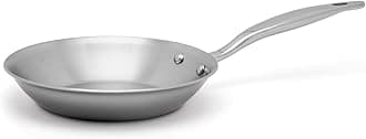 Heritage Steel 8.5 Inch Fry Pan | Made In USA | Titanium Series | 316Ti Skillet with Stay Cool Handle | Fully Clad Stainless Steel Pan with 5-Ply Construction | Induction Ready & Non Toxic