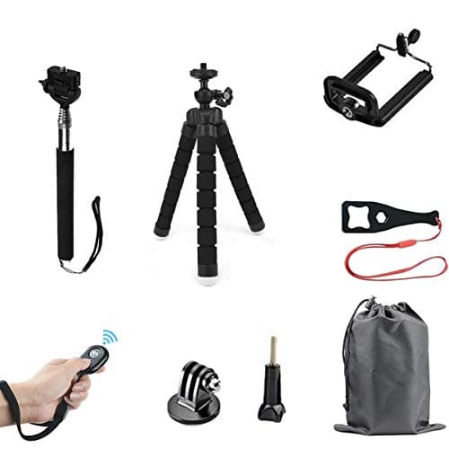HAPY Hand Held Octopus Tripod, Selfie Stick,Portable Flexible Adjustable Cell Phone and Camera Stand Holder with Wireless Remote Shutter and Clip for iPhone, Android, Camera, GoPro,Action Camera