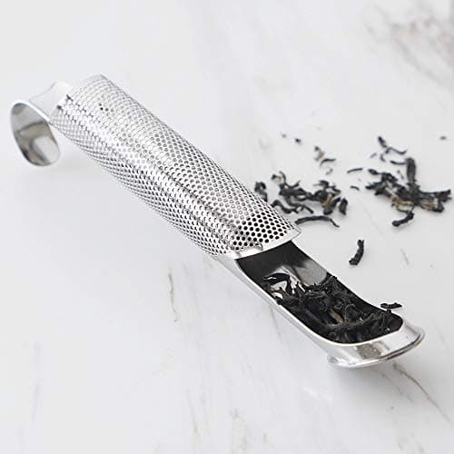Stainless Steel British Tea Strainer - Cylindrical Mesh Tea Filter, Long Handle Interval Tea Infusers, Mobile Loose Leaf Tea Spoon.