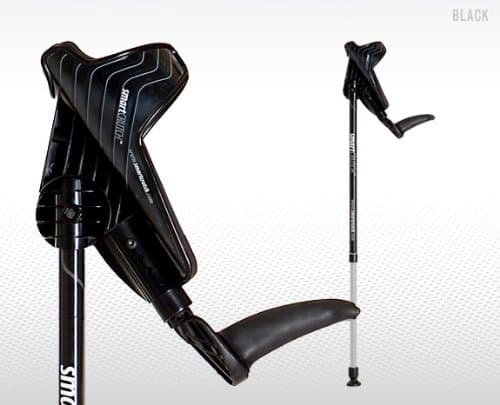 Adjustable Forearm Crutches (Black) - 1 Pair / Adult 5'0" - 6'3"