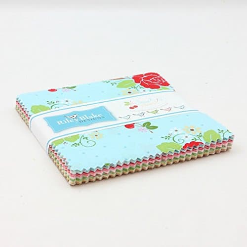 Sew Cherry 2 - Charm Pack by Lori Holt for Riley Blake Fabrics - 42 - 5"x5" Fabric Quilting Squares