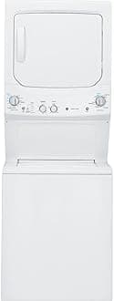 GUD27ESSMWW Unitized Spacemaker 3.8 Washer with Stainless Steel Basket and 5.9 Cu. Ft. Capacity Electric Dryer, White