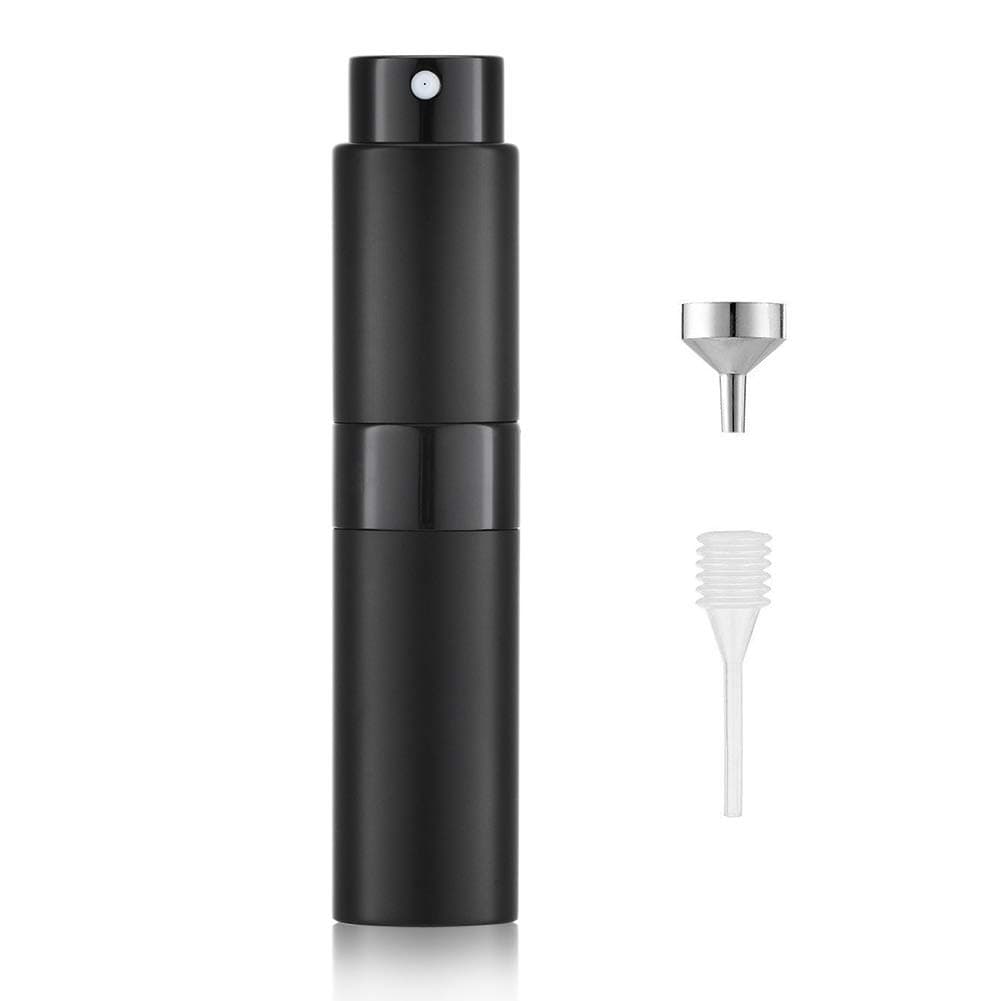 8Ml Travel Perfume Atomizer Refillable For Men & Women | Atomizer Spray Bottle, Travel Size Pocket Perfume Dispenser - For Cologne, Aftershave, Fragrance (Matte Black) - Glass