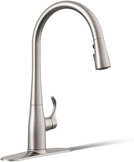 596-VS Simplice, 3-Spray, Kitchen Sink Faucet with Pull Down Sprayer, High Arch, Vibrant Stainless