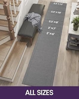 DEXI Hallway Runner Rug 2'4''x8', Non Slip Rubber Backed Runners Carpet, Ultra Thin Entryway Rugs Indoor for Kitchen Hallway Entrance Bedroom, Grey