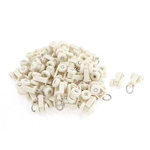 uxcell Plastic Window Curtain Track Carrier Roller 11mm Dia Wheel 50pcs White