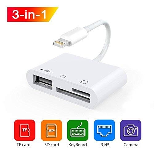 SD/TF Card Reader, 3 in 1 USB Camera Connection Kit Adapter, Card Camera Reader. USB 2.0 OTG Adapter Cable compatible with phone, Plug and Play. SD/Micro SD Card Reader