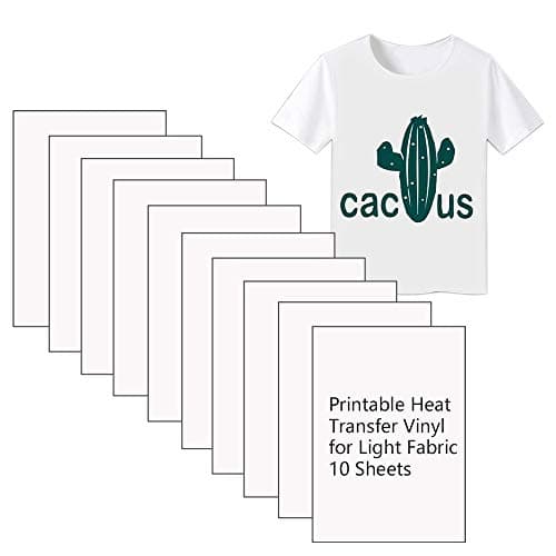 Printable Heart Transfer Vinyl Inkjet Printer Iron on HTV for Light Fabrics or White T-Shirts, A4 Size Pack of 10
