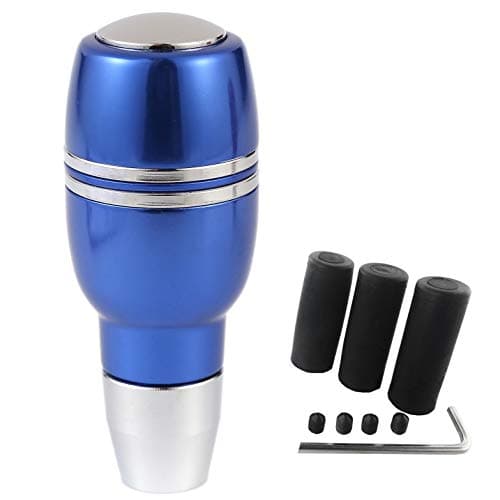 Arenbel 4" Automatic Gear Shift Grip Knob Head Alloy Push Button Car Lever Stick Shifter Handle Fit Most Auto Manual Transmission Vehicles, Blue