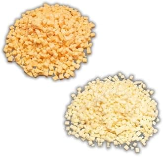 Bearded Butchers High-Temp Cheddar & Mozzarella Cheese, Pack of 2 (2.5 lb Bags Each) – 5 lbs Total, Shelf-Stable 1/4-Inch Cubes for Up to 25 lbs of Meat Per Bag, 400°F High-Temperature Cheese – Ideal for Sausage Making, Brats, Snack Sticks, Burgers, and More