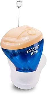 Hearing Aids, Hearing Amplifier Ear Amplifier for Adults Noise Cancellation CIC Hearing Aid Sound Enhancer for Seniors (Blue, Left)