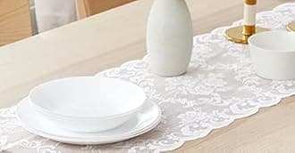 WARM HOME DESIGNS Wedding Table Runner. Extra Long 14 x 120 White Table Runner. Lace Table Runner Features Rose Design & 2 Attached Tassels. Wedding Table Runner from Lace Fabric. MTR White 120"