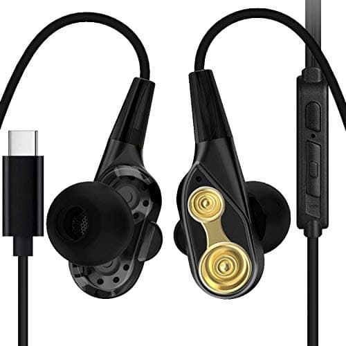 Type C Headphones Earphones Compatible with Google Pixel 2 XL, Dreamvasion USB C Hi-Fi Digital Earbuds with Dual Dynamic Drivers/DAC Chip/Mic Compatible for Pixel 2, HTC U11, Huawei, Moto Z, Essential
