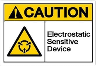 CAUTION ELECTROSTATIC SENSITIVE DEVICE SIGN | Waterproof Sticker