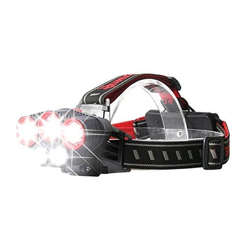 Cussity Updated Waterproof USB Rechargeable Headlamp,Ultra Bright 5 LED Headlight with 6 Lighting Mode