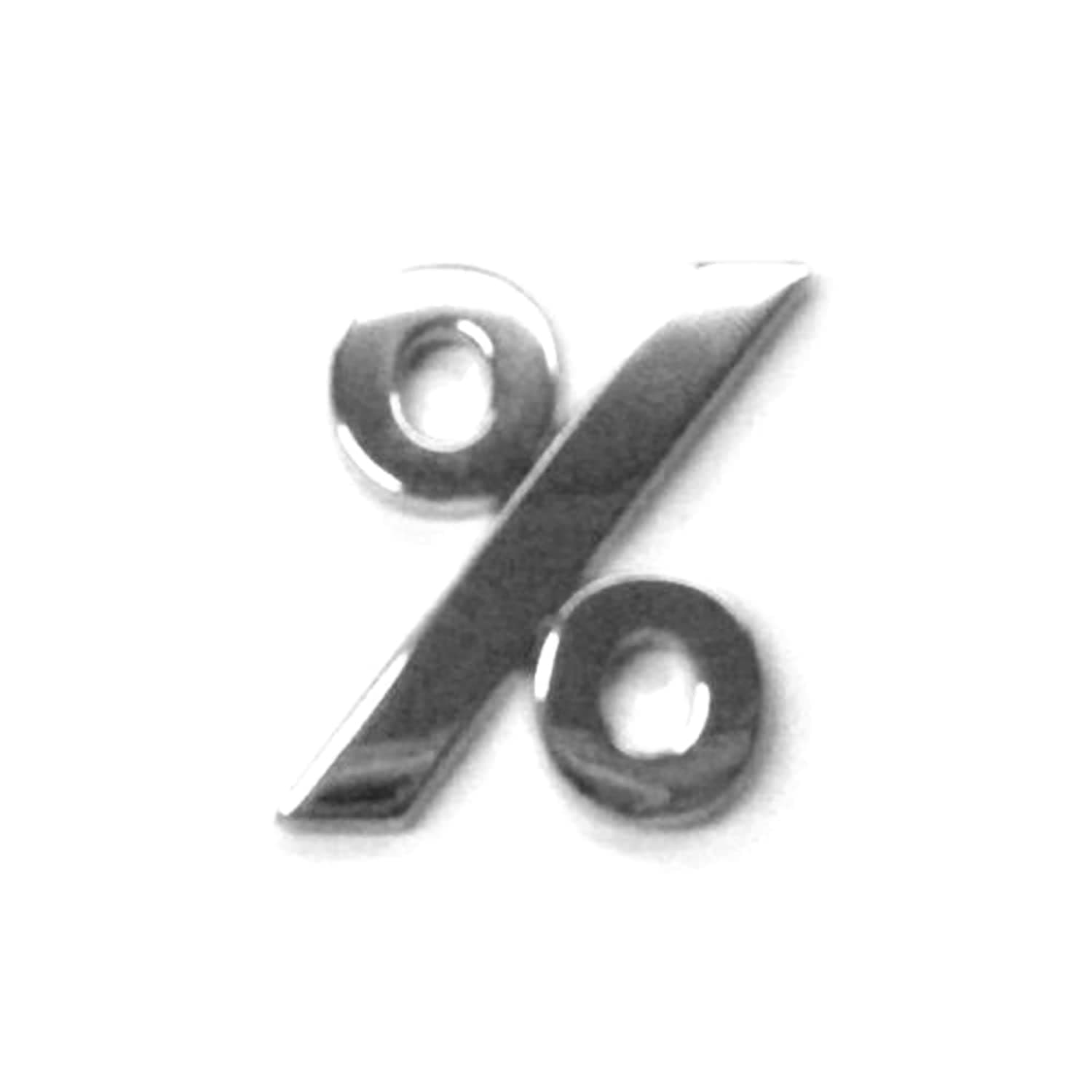 Chrome Letters Digits Numbers Signs Self Adhesive 3D Emblem Decal Badge Sticker for Car Van Home Decor - Percent Sign (%)