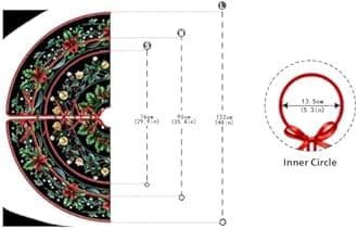 365CUSGIFTS 36 inches Red Christmas Tree Skirt Christmas Light Xmas Tree Skirt by Leo Walker with Santa Claus Red Black Buffalo Plaid Edge Rustic Vintage Christmas Decorations for Holiday Party