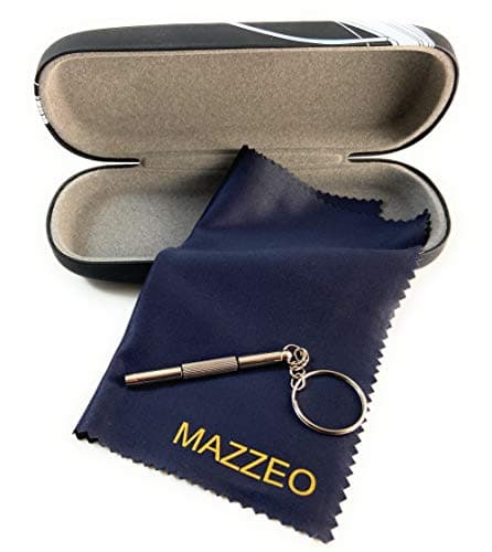 Hard Shell Glasses Case Kit With a Cleaning Cloth and Repair Tool For Men or Women