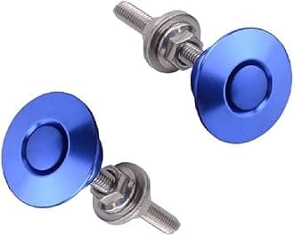 2Pack Quick Release Latch Lock Clip Push Button Bonnet Kit 1.25in/32mm Diameter Universal Aluminum Alloy Quick Latch Lock for Auto Car Bumper License Plate Hood or Various DIY(2Pack-Blue)