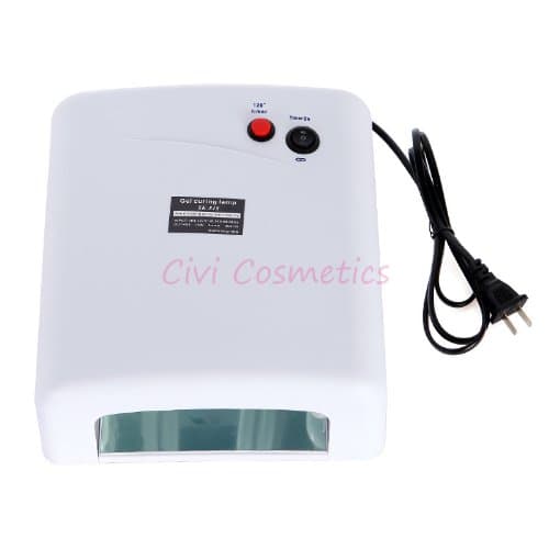 White 36W 110V Nail Gel Curing UV Lamp with 4 x 9W 365nm UV Bulb (US Plug)