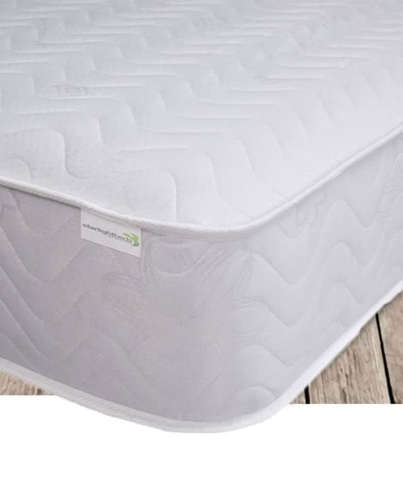 Starlight BedsClose Wave 8 Inch Deep Single Budget Mattress with Memory Foam Layer, Sprung, White. 3ft Single Mattress (90cm x 190cm x 20cm)