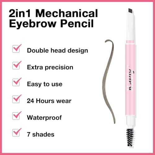 AMY'S DIARY Eyebrow Pencil Retractable Definer, Black brown, Dual-Sided Brow Brush, Fine Tip, Shapes, Defines, Fills Brow Makeup Flapiz Para Cejasills (03#BLACK BROWN)