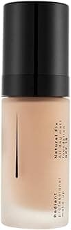 Radiant Professional Natural Fix All Day Matte Cream Foundation Makeup – Long Wear, Full Coverage Matte Foundation w SPF 15 – Oil Free Lightweight Formula for All Skin Types, 1.01oz (04 Peachy Beige)