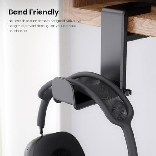 Rotating Headphone Stand - EURPMASK Upgraded PC Gaming Headset Stand, Adjustable Clamp-on Headphone Holder, Headphones Hanger Hook Under Desk with 360 Degree Swivel&Cable Clip Organizer - Darth Vader