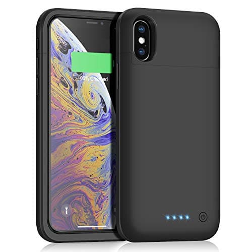 Kioson Battery Case for iPhone Xs/X [5200mAh], Rechargeable Protective Portable Charging Case for Apple iPhone Xs & X Extended Charger Pack Power Bank - Black