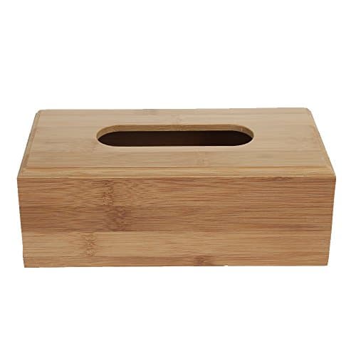 Shyker Bamboo Tissue Box for Office Desktop, Dining Room, Kitchen, Bedroom Dressers and Home Decor (Rectangle Regular)