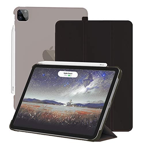 IPad Pro 12.9 case 2020& 2018, Lightweight Trifold Stand Smart Shell [Apple Pencil 2 Charging Supported] Auto Sleep/Wake(Black)