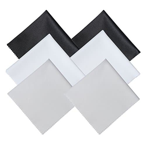 Microfiber Cleaning Cloths(6 Pack, 8x8"), Screen Cloth, Eyeglass Cloth, Cell Phone Cloth, Mirror Cloth, Camera Lens Cloth, Jewels Clean Cloth, safe for LCD Screen and other Delicate Surfaces