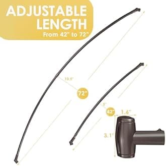 Adjustable Curved Shower Rod, 42-72 inches Extra Wide Shower Curtain Rod, Rust proof, Premium Stainless Steel, Curved Shower Rod for Bathroom Bronze