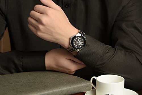 Topwatch Sangdo Luxury Mens Ceramic Band Bezel Multi Display Automatic Mechanical Black Dial Watch