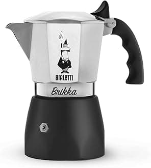 Bialetti Brikka Moka Pot - Crema-Rich Stovetop Espresso Maker, Italian Coffee Maker, 2 Espresso Shots (3.4 oz - 100 ml), Black
