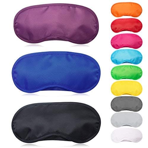 12 Pcs Multicolor Sleep Eye Mask Soft Eye Mask Cover Lightweight Blindfold with Elastic Strap Headband Eyeshades for Travel Nap Eye Cover for Kids Women Men, 12 Colors
