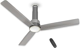 Havells 1200mm Elio Prime BLDC Ceiling Fan | Remote Controlled, High Air Delivery Fan | 5 Star Rated, Upto 60% Energy Saving, 2+1* Year Warranty | (Pack of 1, Slate Mist) Grey