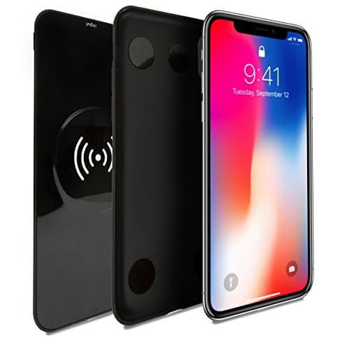 Nvess Wireless Charger with Case Compatible with iPhone X/XS - Black