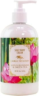 Lotus Blosson & Green Tea Scented Silky Body Cream, Daily Moisturizer for All Skin Types | Non-Greasy Vegan Formula to Nourish and Soften Hands and Body, 13 Ounce